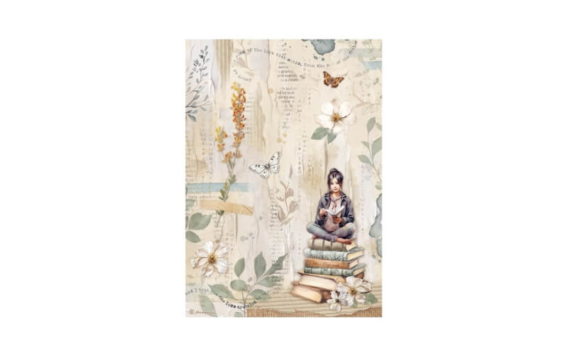 Rijstpapier A4 Secret Diary Books Stamperia