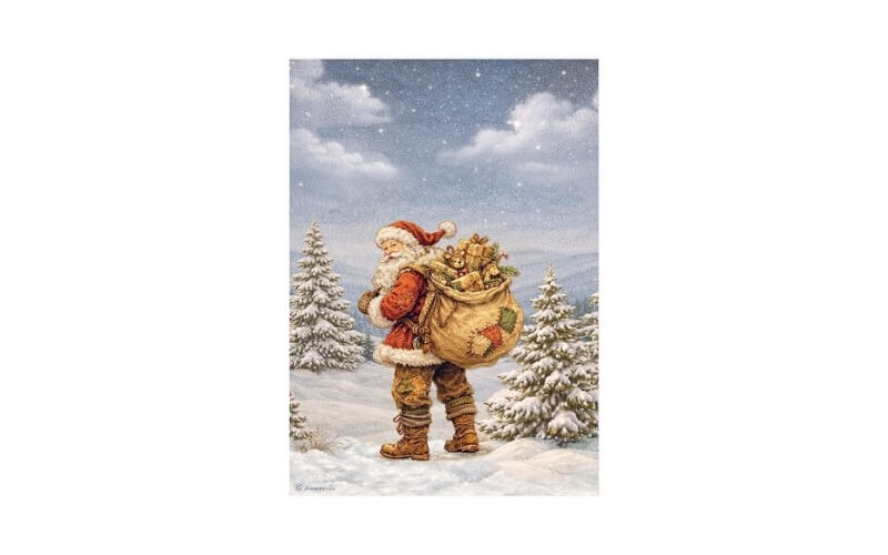 Rijstpapier A4 Silent Night Santa Claus Stamperia