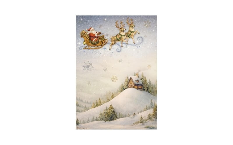 Rijstpapier A4 Silent Night Sleigh Stamperia