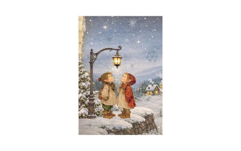 Rijstpapier A4 Silent Night Street Lamp Stamperia