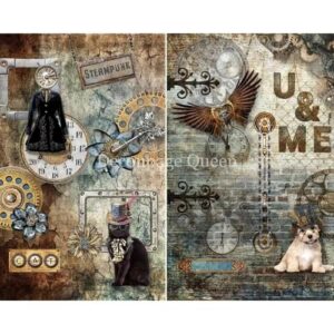 Rijstpapier A4 Steampunk Pets Decoupage Queen