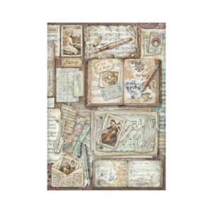 Rijstpapier A4 Symphony Letters and Books Stamperia