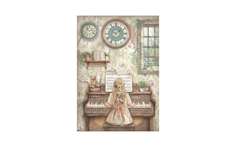 Rijstpapier A4 Symphony Piano Stamperia