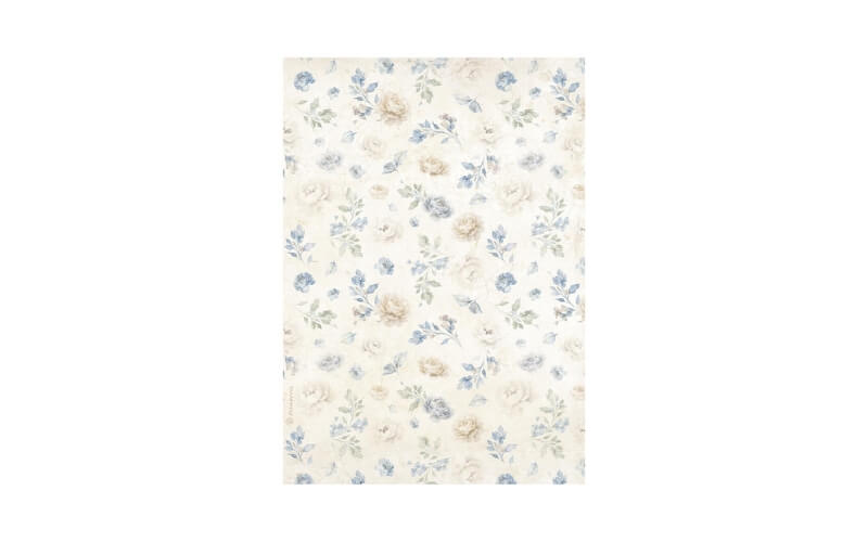 Rijstpapier A4 Timeless Klein Bloempatroon Stamperia