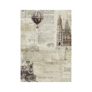 Rijstpapier A4 Voyages Fantastiques Sepia Background Stamperia