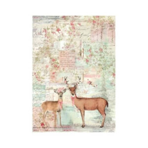 Rijstpapier A4 Winter Magic Deer Stamperia