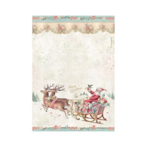 Rijstpapier A4 Winter Magic Santa Claus Stamperia