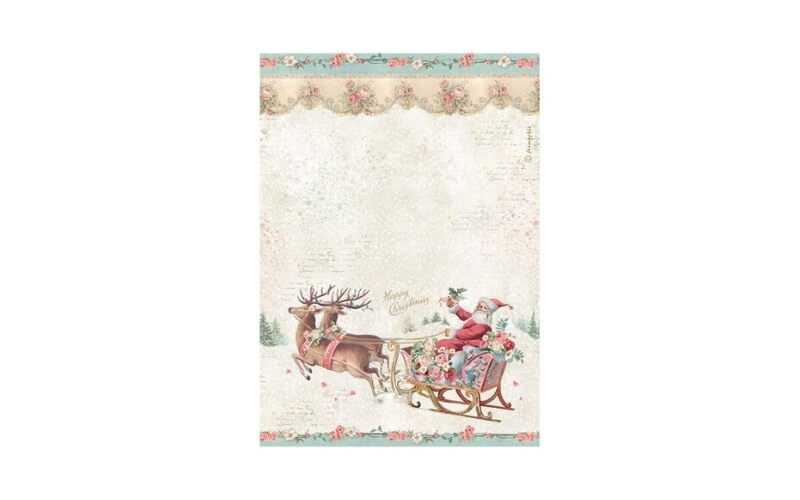 Rijstpapier A4 Winter Magic Santa Claus Stamperia