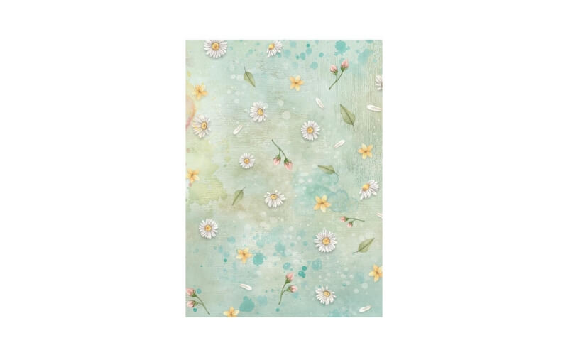 Rijstpapier A6 Daisy Art Achtergrond Stamperia