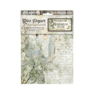 Rijstpapier A6 Herbarium Silvae Achtergrond Stamperia