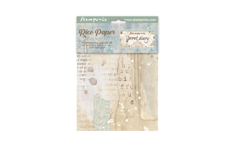 Rijstpapier A6 Secret Diary Achtergrond Stamperia