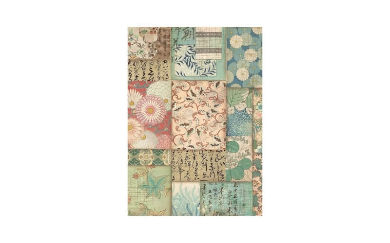 Rijstpapier A6 Selection Oriental Garden Achtergronden Stamperia
