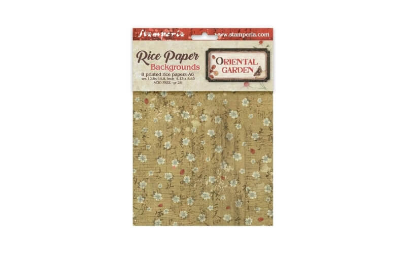 Rijstpapier A6 Selection Oriental Garden Achtergronden Stamperia