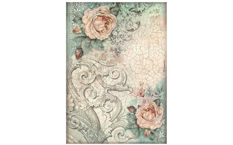 Rijstpapier Antiek-Rozen Stamperia A4
