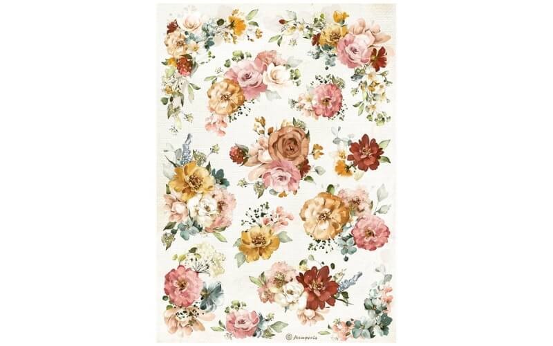 Rijstpapier Beloofde Bloemen Stamperia A4