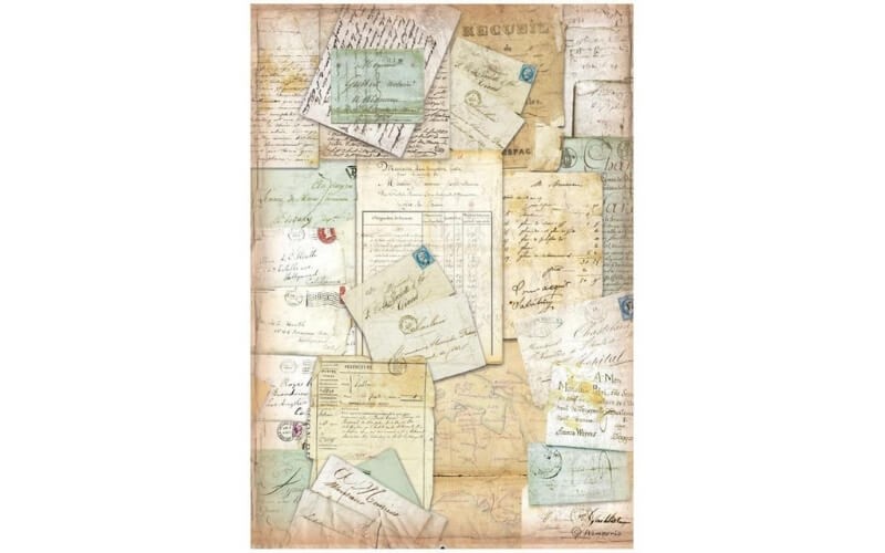 Rijstpapier Brieven Stamperia A4