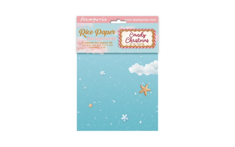 Rijstpapier Candy Christmas Selectie Achtergronden Stamperia A6
