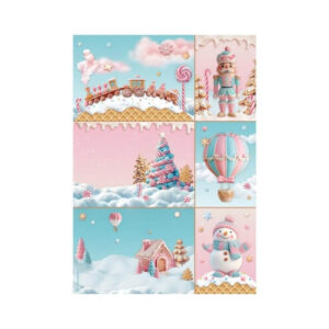 Rijstpapier Candy Christmas Kaarten Stamperia A4