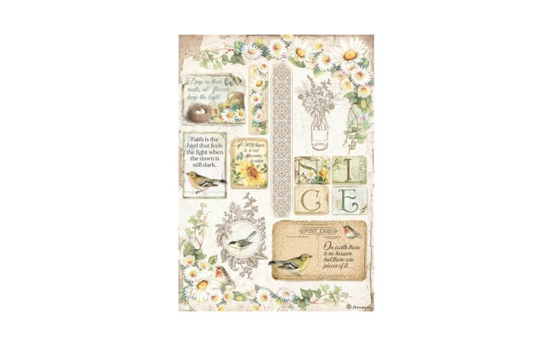 Rijstpapier Daisy A4 Stamperia
