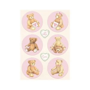 Rijstpapier Daydream Rounds Bear Roze A4 Stamperia