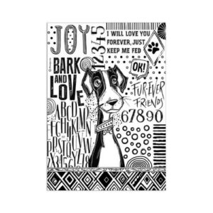 Rijstpapier Furry Friends Hond Zwart en Wit Stamperia A4