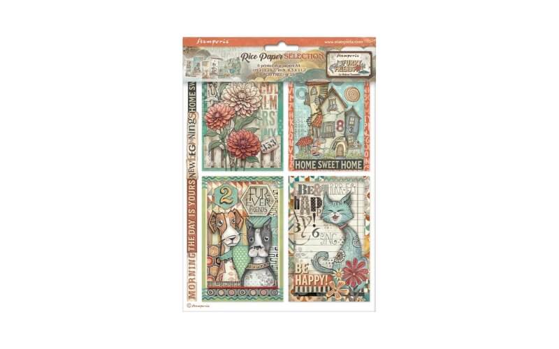 Rijstpapier Furry Friends Selectie A4 Stamperia