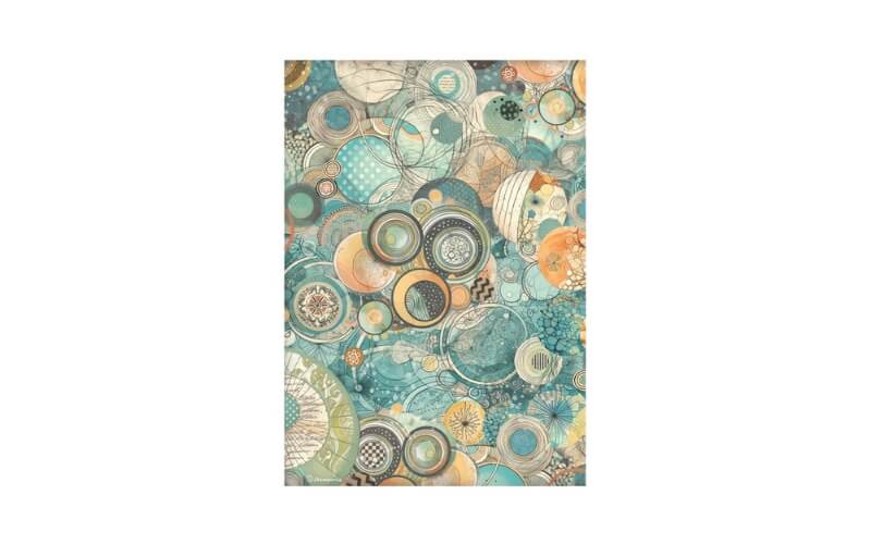 Rijstpapier Furry Friends harmony of Circles and Textures A4 Stamperia