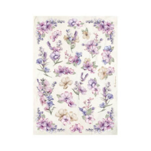 Rijstpapier Lavender Flower Pattern A4 Stamperia