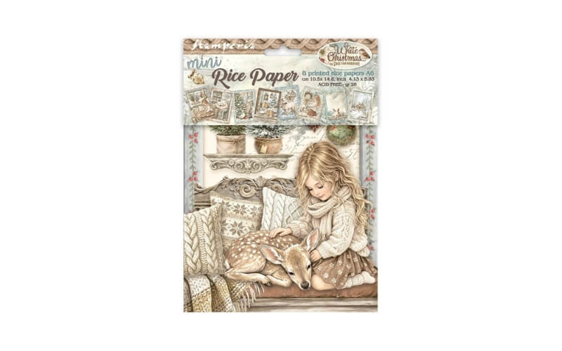 Rijstpapier Mini A6 White Christmas Stamperia