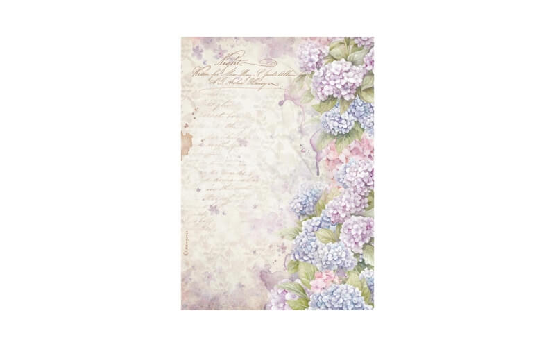 Rijstpapier Quiet Days Hydrangea A4 Stamperia
