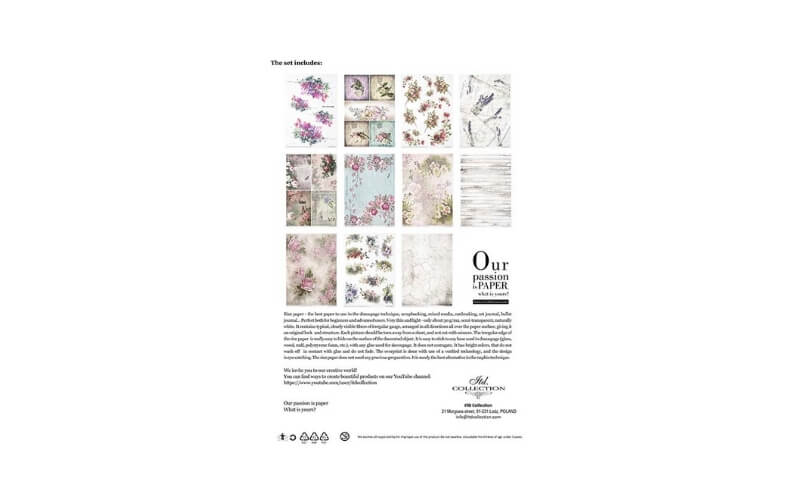 Rijstpapier Set Beautiful Flowers 11 Vellen Itd Collection