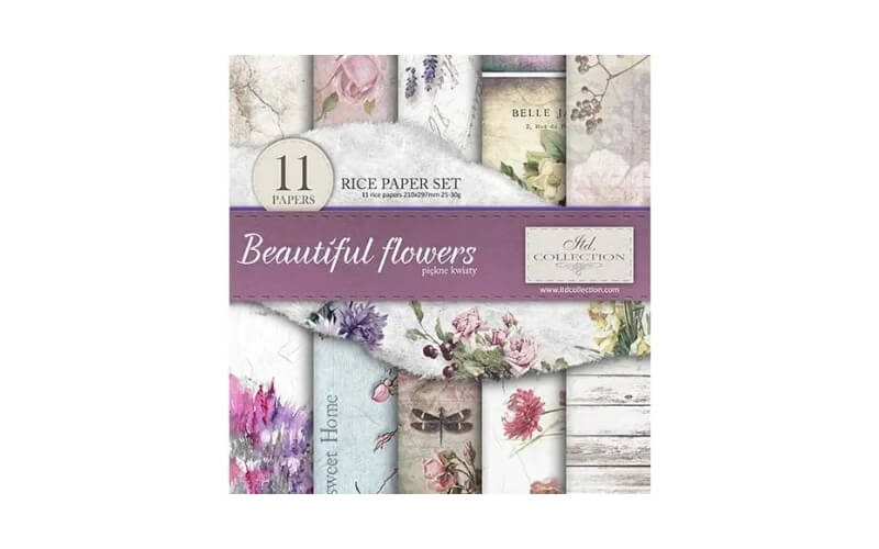 Rijstpapier Set Beautiful Flowers 11 Vellen Itd Collection