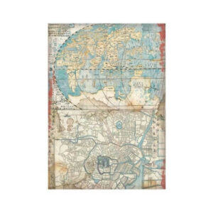Rijstpapier Sir Vagabond in Japan Map A4 Stamperia