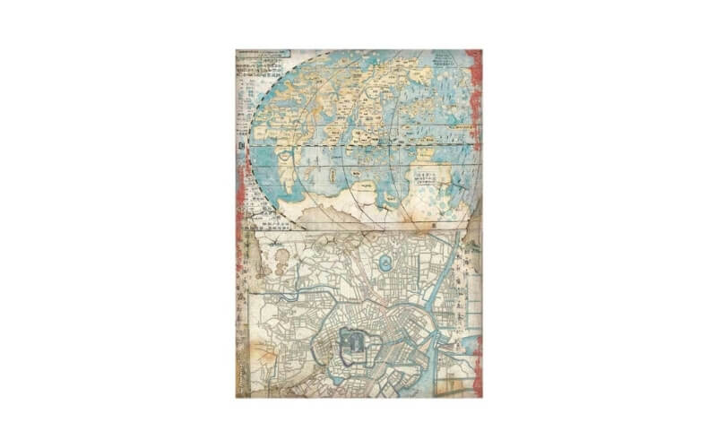 Rijstpapier Sir Vagabond in Japan Map A4 Stamperia