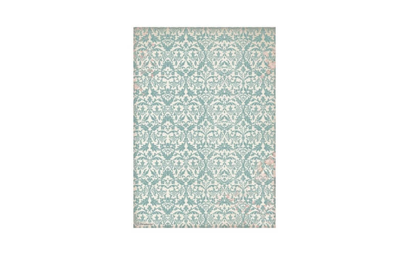 Rijstpapier Venetië Turquoise Wandtapijt Stamperia A4