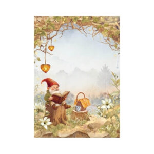 Rijstpapier Whispering Woods Kabouter A4 Stamperia