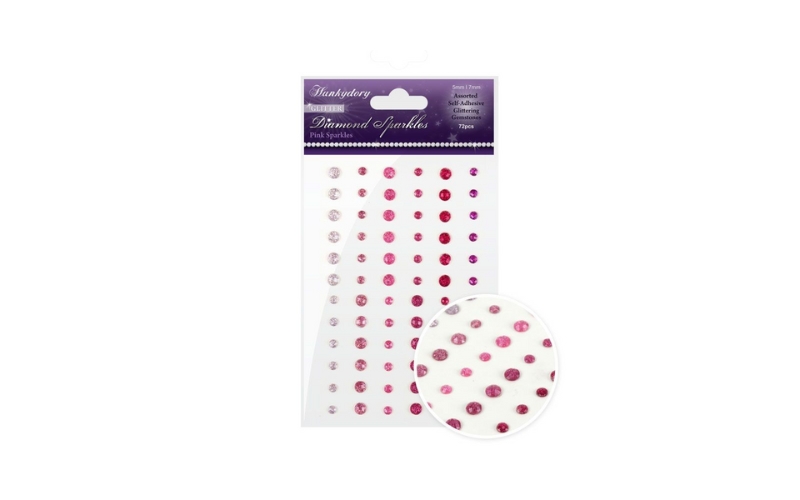 Roze Diamant Glitter Stickers Hunkydory