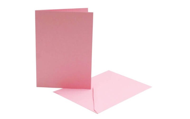 Roze Kaarten-Enveloppen 6st.