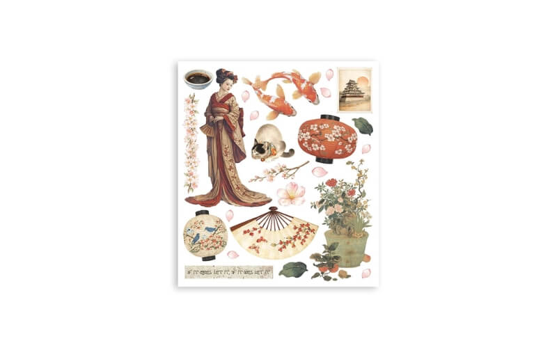Rub-On 20,5x23cm Assortment Oriental Garden Stamperia