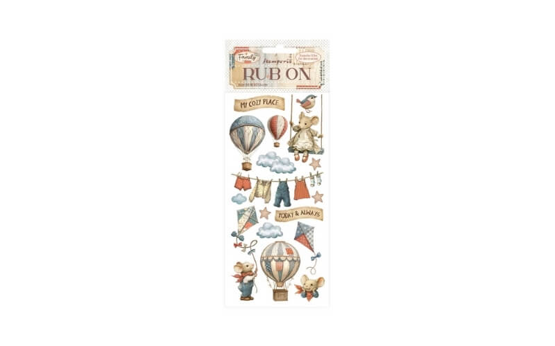 Rub-on Family Air Balloons Stamperia