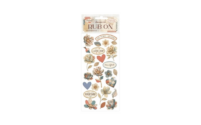 Rub-on Family Patchwork Flowers Stamperia