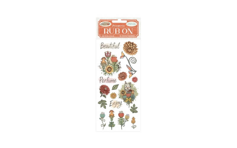 Rub-on Furry Friends Bloemen Stamperia