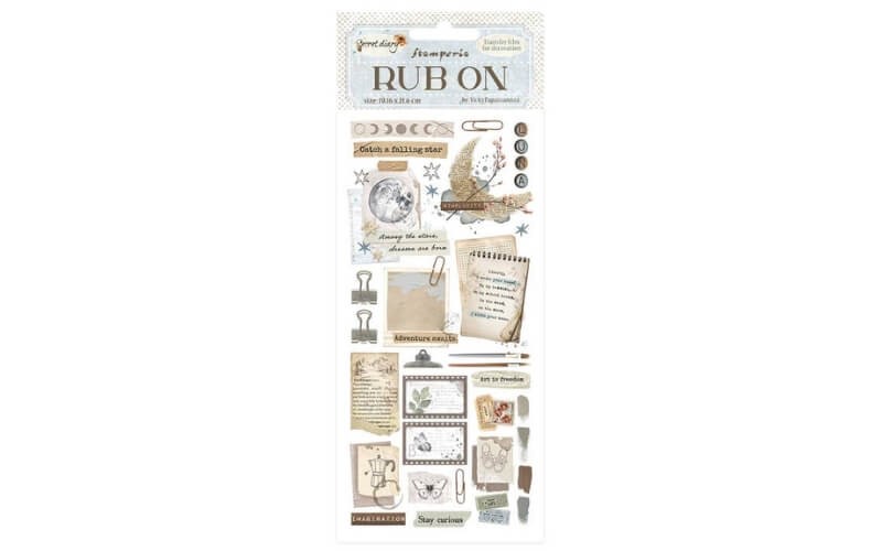 Rub-on Geheim Dagboek Notities en Labels Stamperia