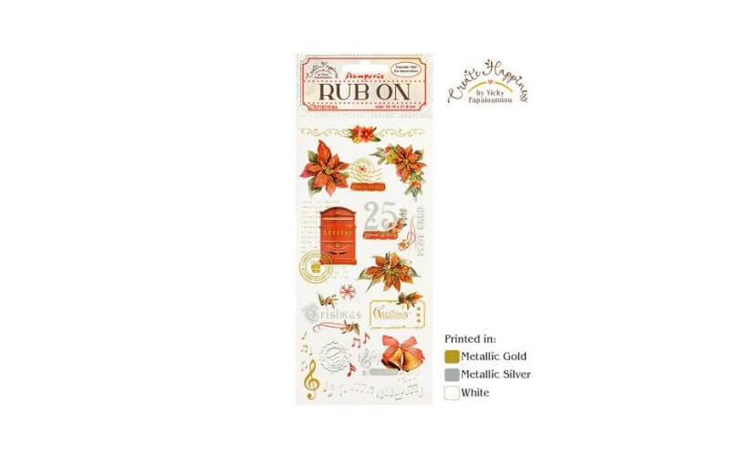 Rub-on Kerstroos Wrijfplaatjes Stamperia