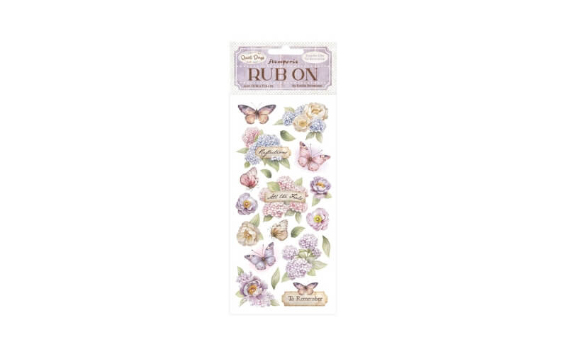 Rub-on Quiet Days Vlinders en Hortensia's Stamperia