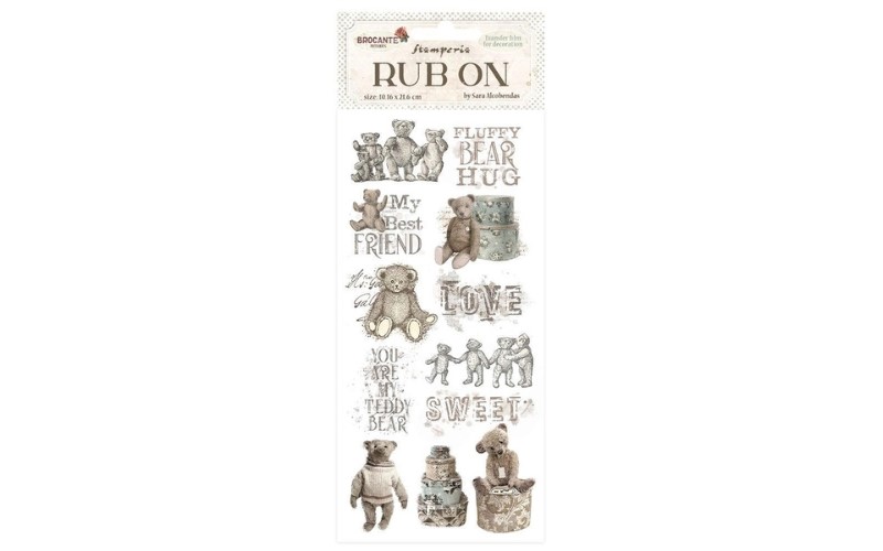 Rub-on Brocante Antiques Teddyberen Stamperia