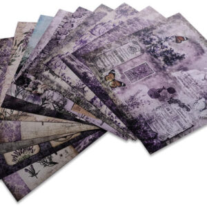 Plakboekpapier 15x15 Vintage Lavendel