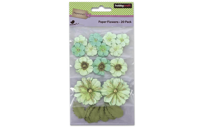 Papieren Bloemen Turquoise