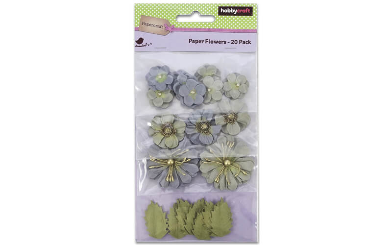 Papieren Bloemen Toscaans Grijs