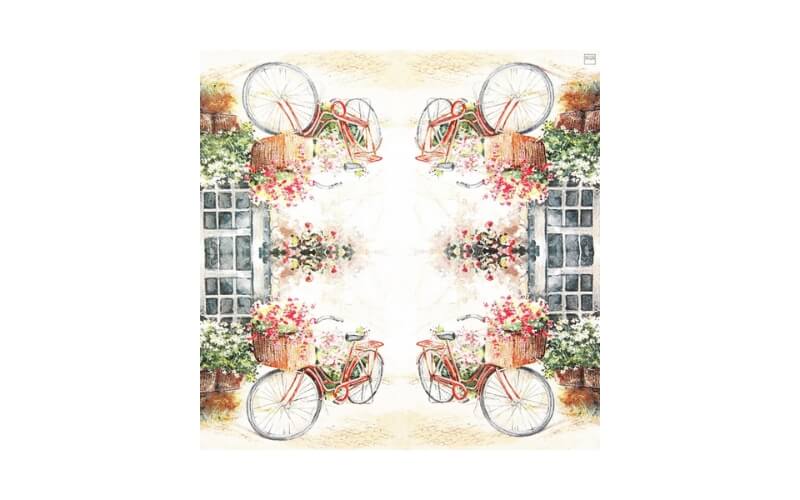 Servetten Bloemen Fiets